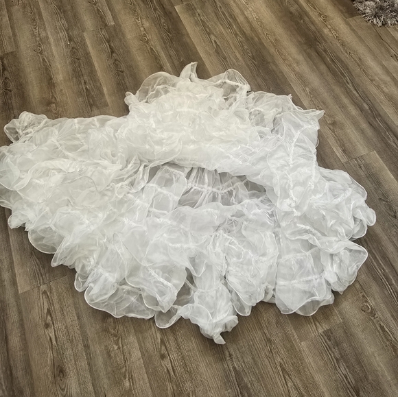 ❄️White double-layered nylon crinoline/petticoat - Picture 4 of 10